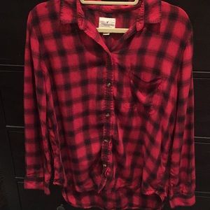Black and Red Lightweight American Eagle Flannel